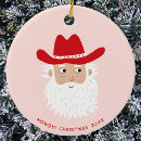 Search for cowboy christmas tree decorations Santa claus
