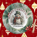 Search for green christmas party napkins Snowman