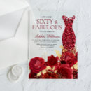Search for red and gold 60th birthday invitations Roses