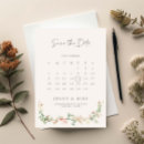 Search for botanical calendar save the dates Watercolor