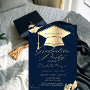 Search for gold brush stroke invitations Navy blue