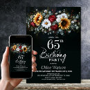Search for floral 65th birthday invitations Rose