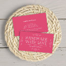 Search for handmade with love business cards Social media