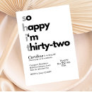 Search for 32nd birthday invitations Modern