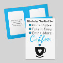 Search for coffee lover birthday cards Blue