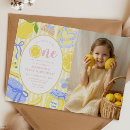 Search for lemon birthday invitations Watercolor citrus