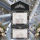 Search for black white silver quinceanera invitations 15th birthday