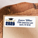 Search for blue and gold graduation return address labels University