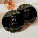 Search for black and gold paper plates Cheers to 50 years
