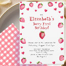 Search for gingham birthday invitations Strawberries