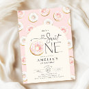 Search for pink doughnut birthday invitations Sweet one birthday