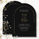 Search for black white gold wedding invitations Simple