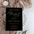 Search for black and gold rehearsal dinner invitations Chic
