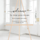 Search for our love story wedding signs Welcome