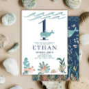 Search for 1st birthday invitations Under the sea