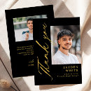 Search for best man thank you cards Black and gold