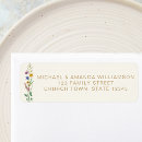 Search for gold text return address labels Watercolor