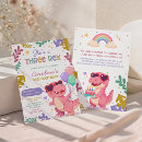 Search for three rex birthday invitations Stomp chomp roar