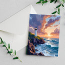 Search for sunset with lighthouse cards Coastal