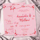 Search for pink heart invitations Hand drawn heart
