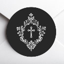 Search for white cross on black stickers Religious