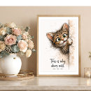 Search for funny bathroom art Cat lover