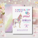 Search for unicorn 6th birthday invitations Watercolor