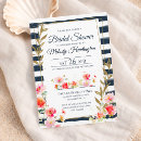 Search for floral nautical bridal shower invitations Coral
