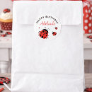 Search for lady bug birthday stickers Red
