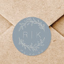 Search for botanical wedding stickers Blue