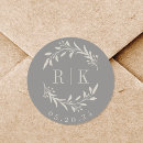 Search for monogram wedding stickers Grey