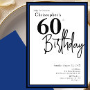 Search for elegant blue 60th birthday invitations Adult birthday party