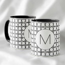 Search for monogram pattern mugs Black and white