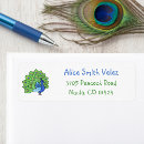 Search for peacocks return address labels Blue