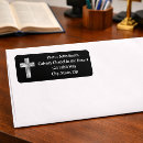 Search for church return address labels Black and white