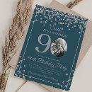 Search for blue glitter invitations Silver
