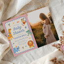 Search for safari baby girl shower invitations Zoo animals