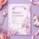 Search for unicorn 6th birthday invitations For kids