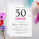 Search for minimal birthday invitations 50 and fabulous