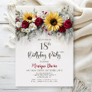 Search for red roses 18th birthday invitations Floral