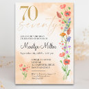 Search for 70th for her birthday invitations 70 years old