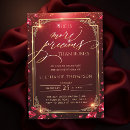 Search for elegant red and gold birthday invitations For her