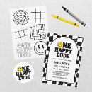 Search for one happy dude 1st birthday invitations Chequered