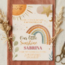 Search for boho rainbow birthday invitations Our little sunshine