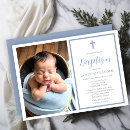 Search for blue and grey christening invitations Elegant