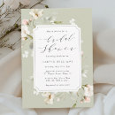 Search for white floral bridal shower invitations Greenery