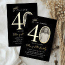 Search for funny surprise birthday invitations Black and gold