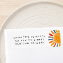 Search for orange blue return address labels Typography