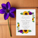 Search for rustic purple sunflower wedding invitations Country