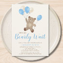 Search for bear baby shower invitations Modern script calligraphy typography